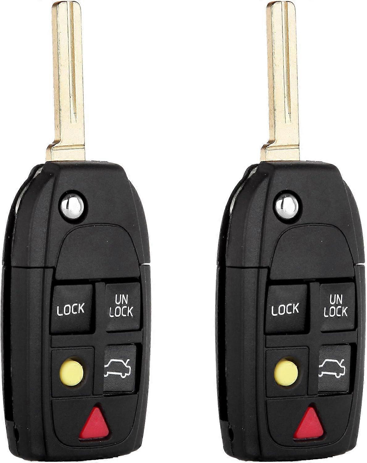 1X Uncut Keyless Entry Remote Key Fob Shell Replacement for Volvo S60 S80 V70