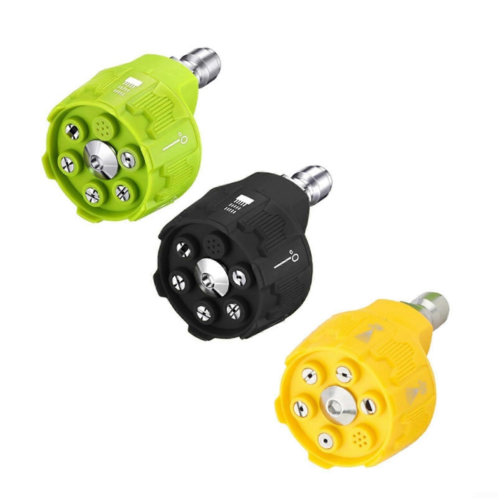 6-In-1 High-Pressure Washer Nozzle Set, 3 Adjustable Spray Tips for Vehicle and Garden Maintenance