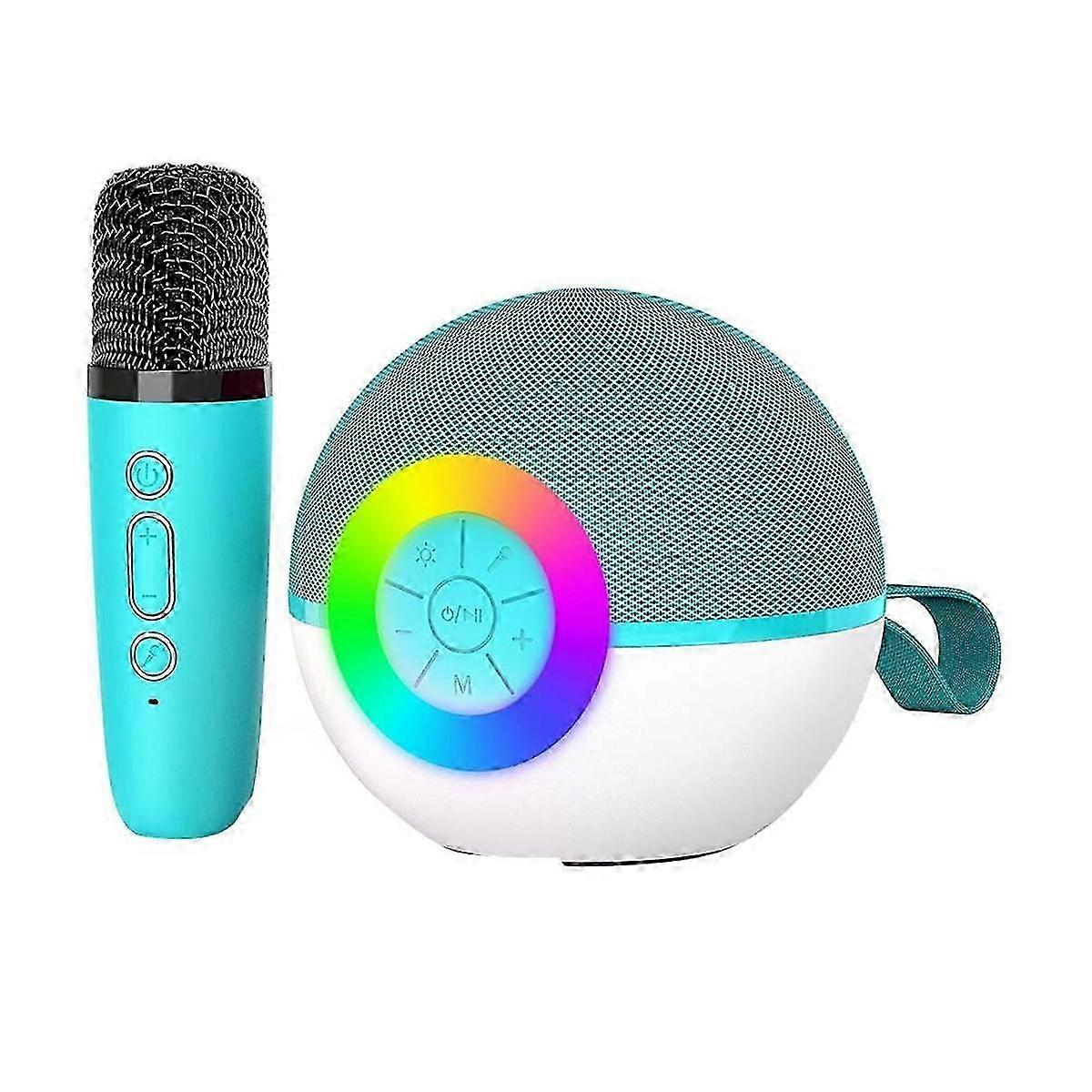 Bærbar Bluetooth Karaoke Højttaler og Mikrofon Med LED Lys, Julefødselsdagsgave til Børn