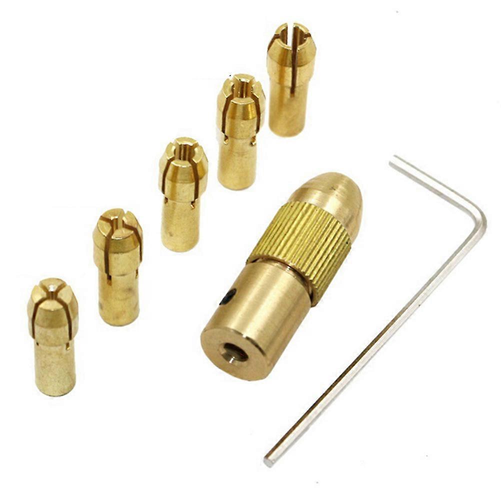 Rotary Tool Brass Drill Clip Chuck Tool Set With 3.17Mm Size Designed For Hardware And Hobby Use Featuring Self-tightening Mechanism 6Pcs