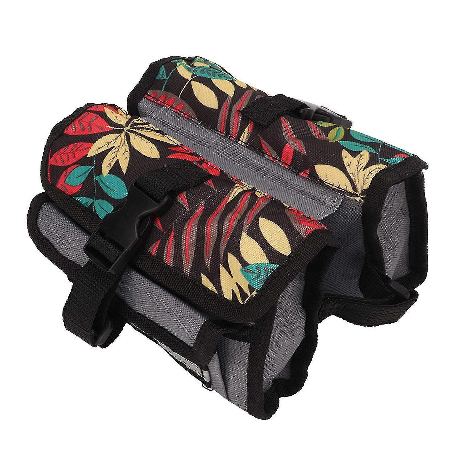 Large Capacity Bike Saddle Bag for Mountain & Road Bikes - Oxford Cloth Front Beam Panniers with Reflective Strip for Safety