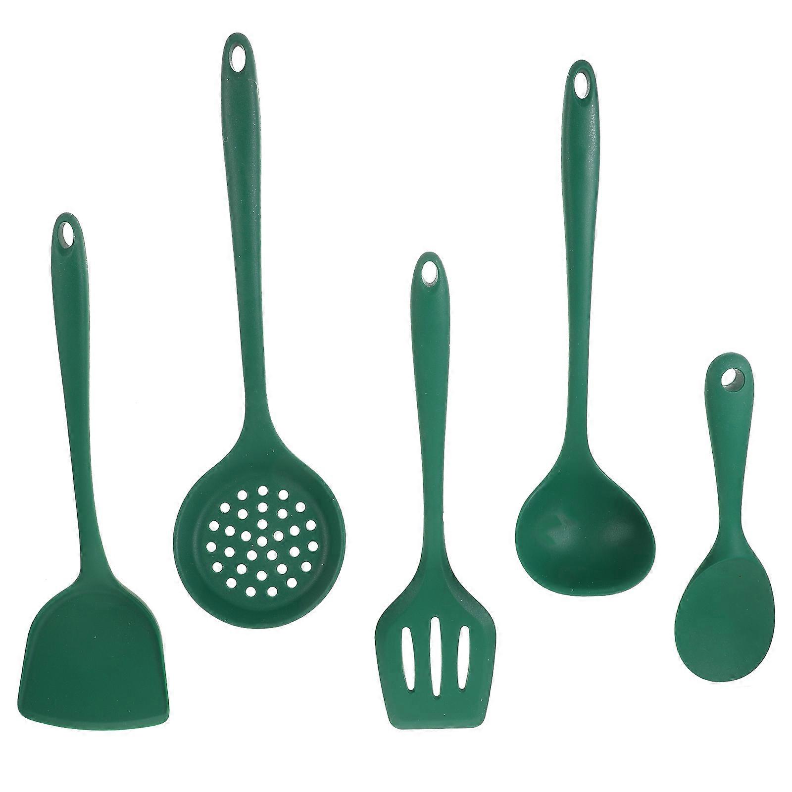 Kitchenware Spatula 1 Set Silicone Material Green Non-stick Cooking Spoon For Daily Cooking Easy To Hold