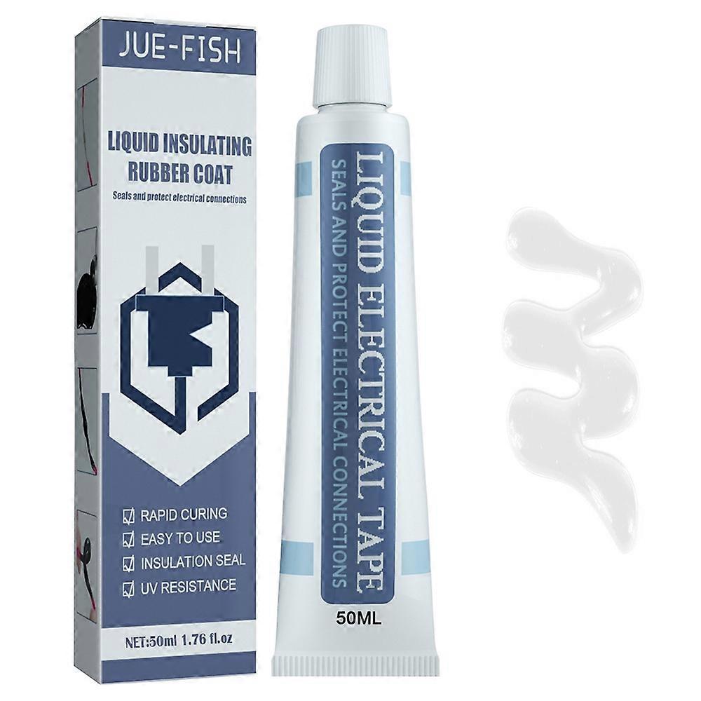 JUE-FISH 50ML White Liquid Insulation Tape for Circuit Board Waterproof Adhesive High Temperature Re