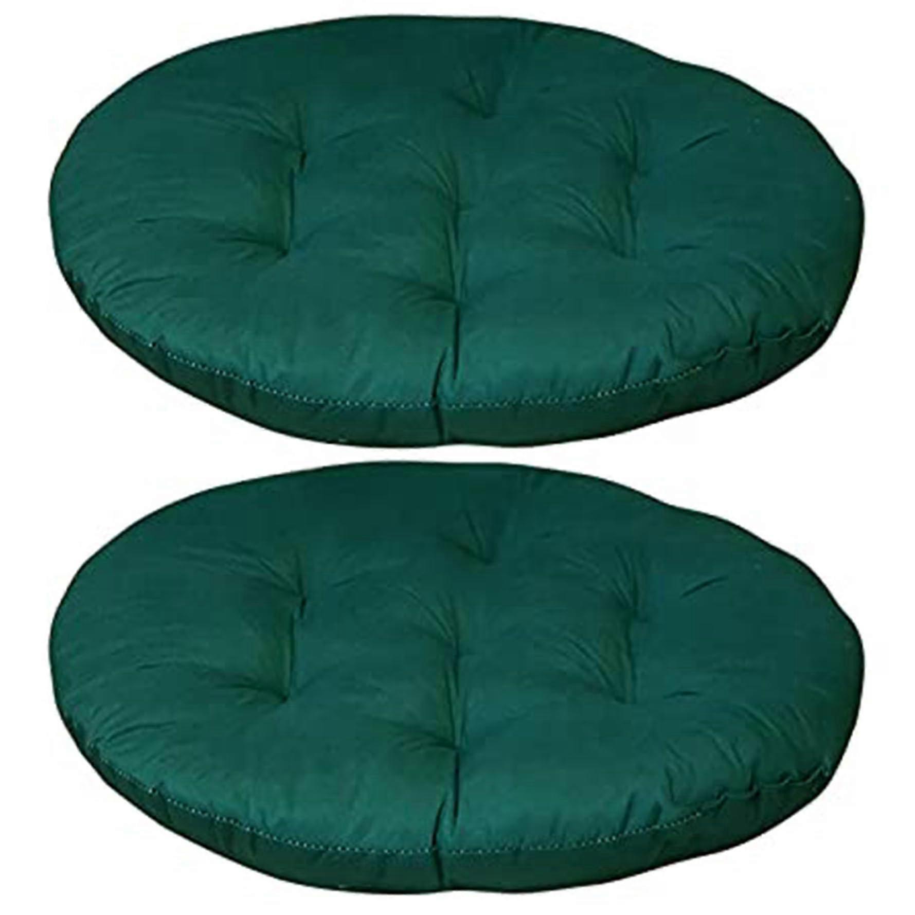 Round outdoor cushions for bistro, 2-piece tufted set with straps