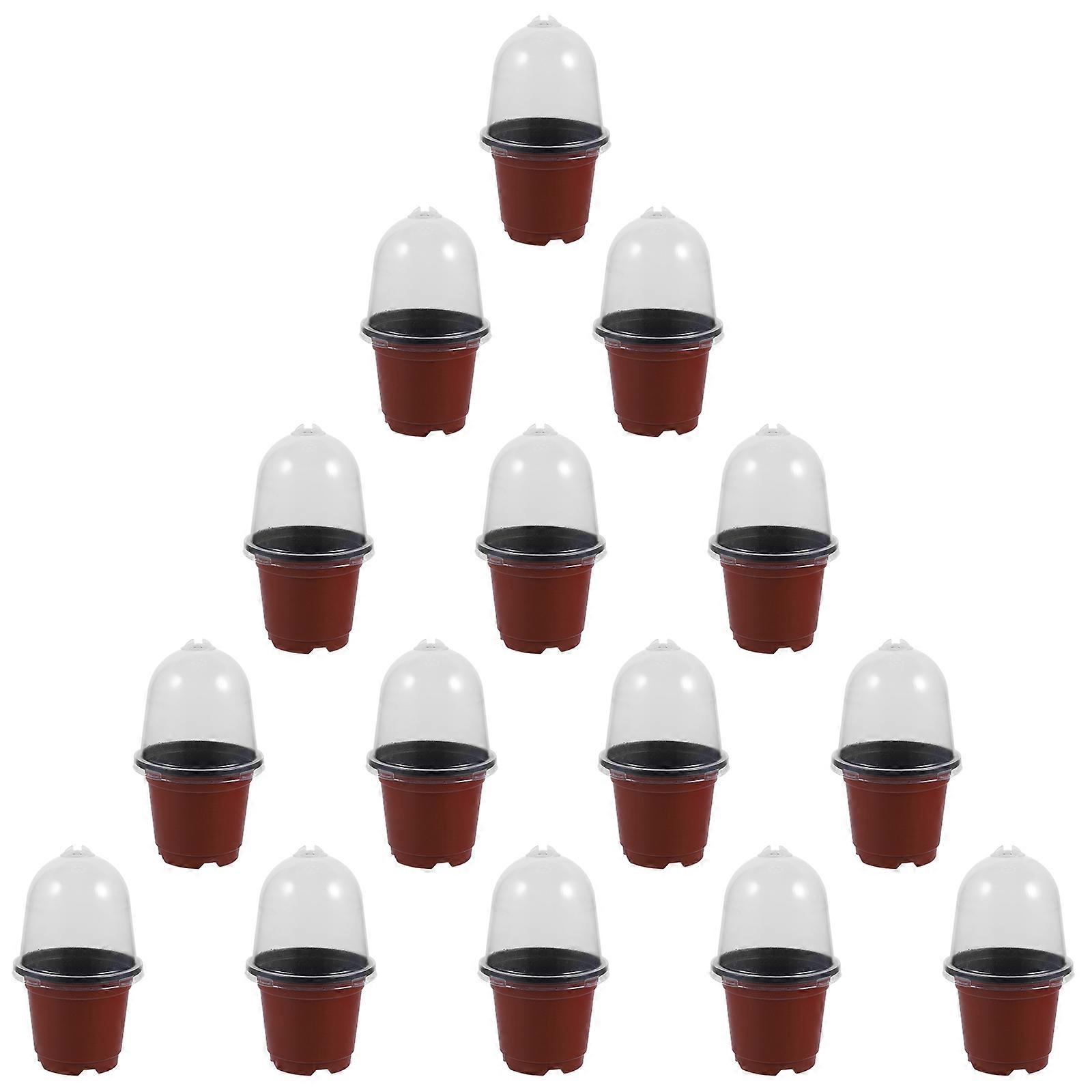 10 Sets of Garden Flower Pots with Dome for Planting and Nursery