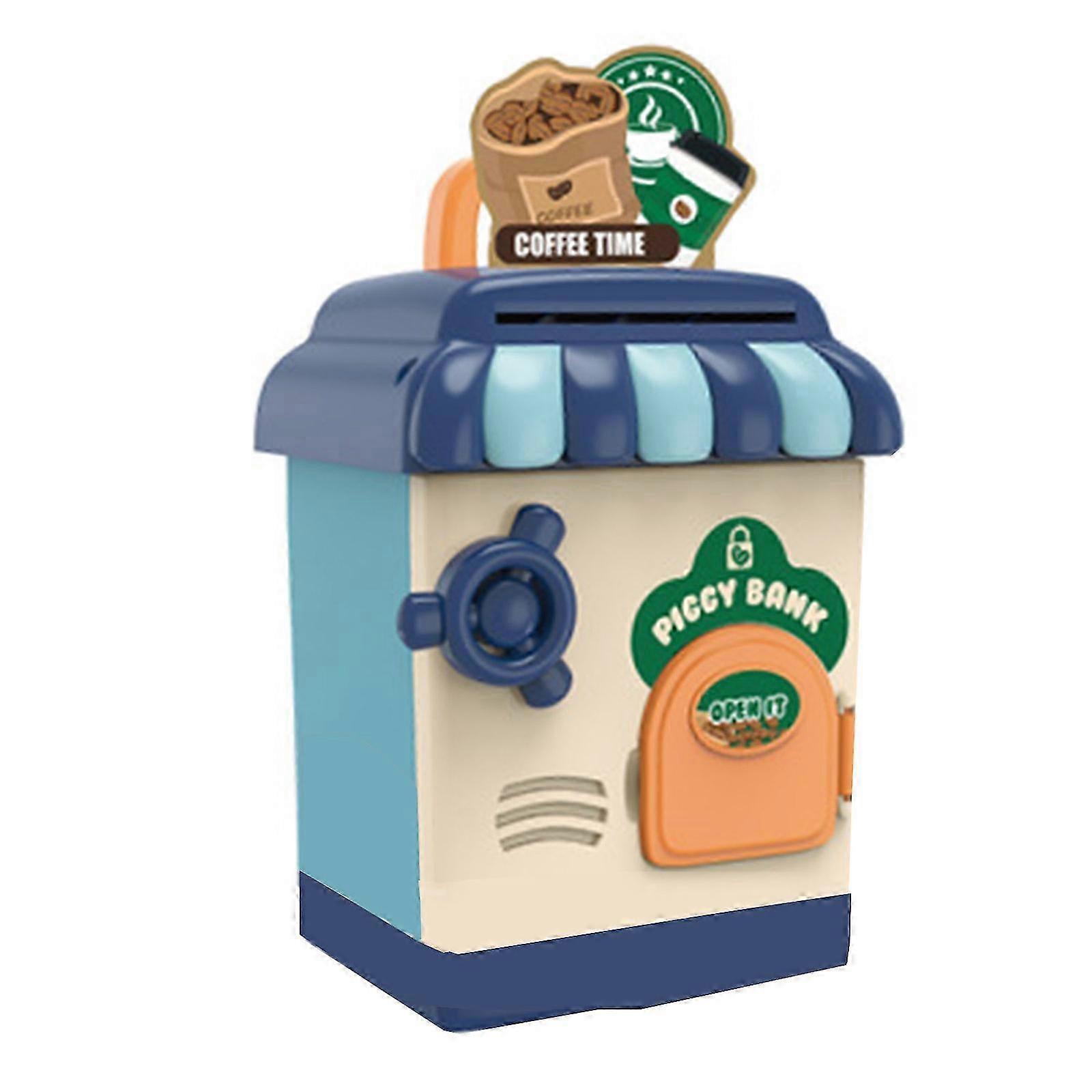 Funny Children Piggy Bank Multifunctional Automatic Coin Rolling ATM Fingerprint Password Lock Deposit Box Kid Secret