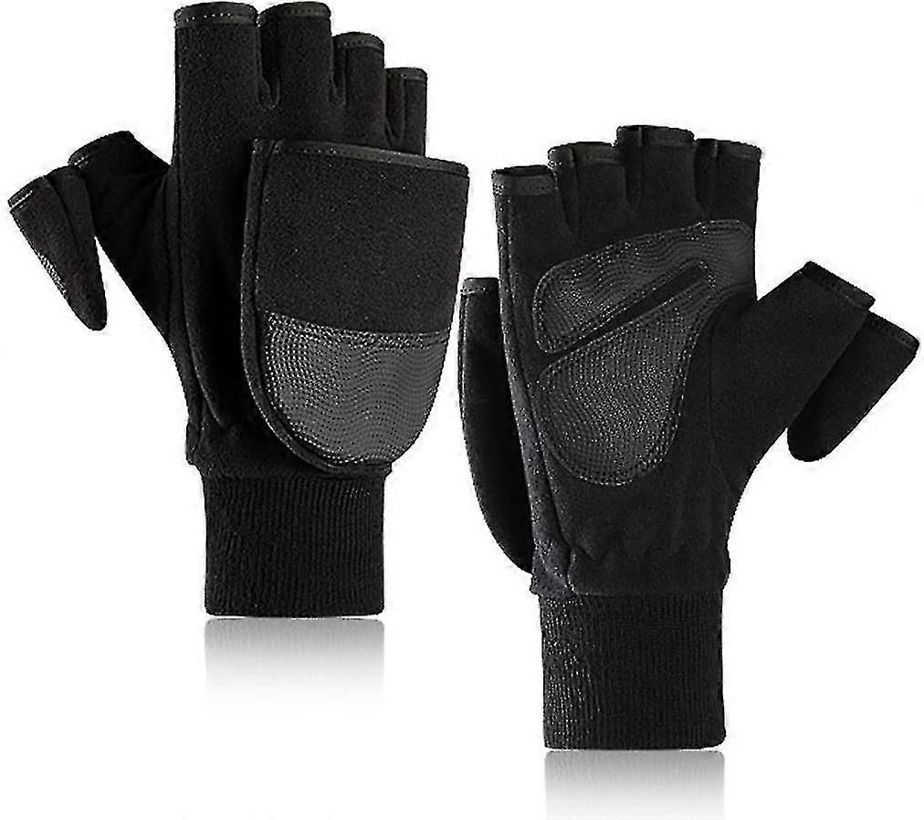 Mountain Climbing Gloves, Unisex, Fleece Material, Convertible with Flap