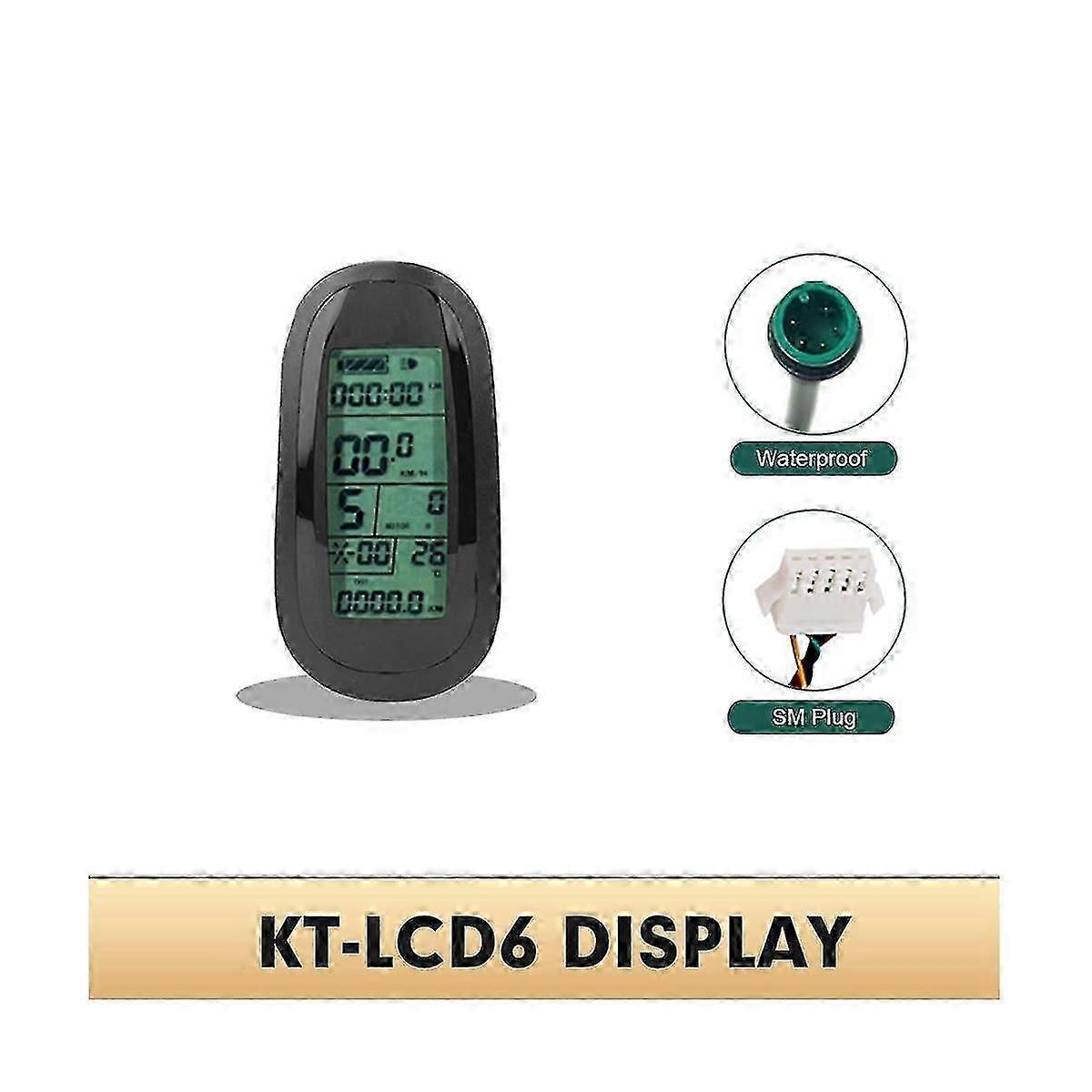 Ebike 24v 36v 48v 72v Kt-lcd6 Display Intelligent Control Panel With Usb For Electric Bicycle Conve