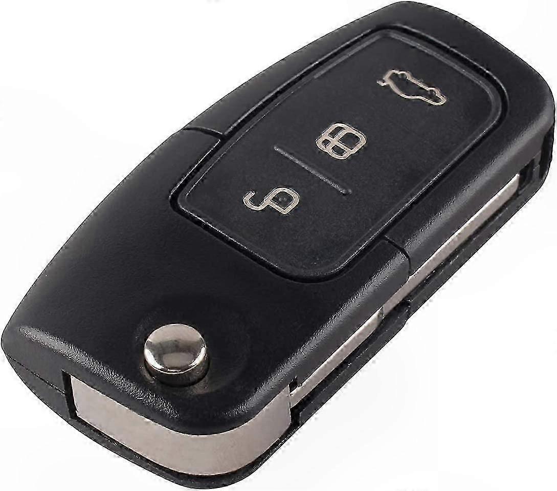 3-Button Foldable Remote Car Key for Focus Fiesta C-Max S-Max Kuga Mondeo MK4 Galaxy (Uncut Blade Included)
