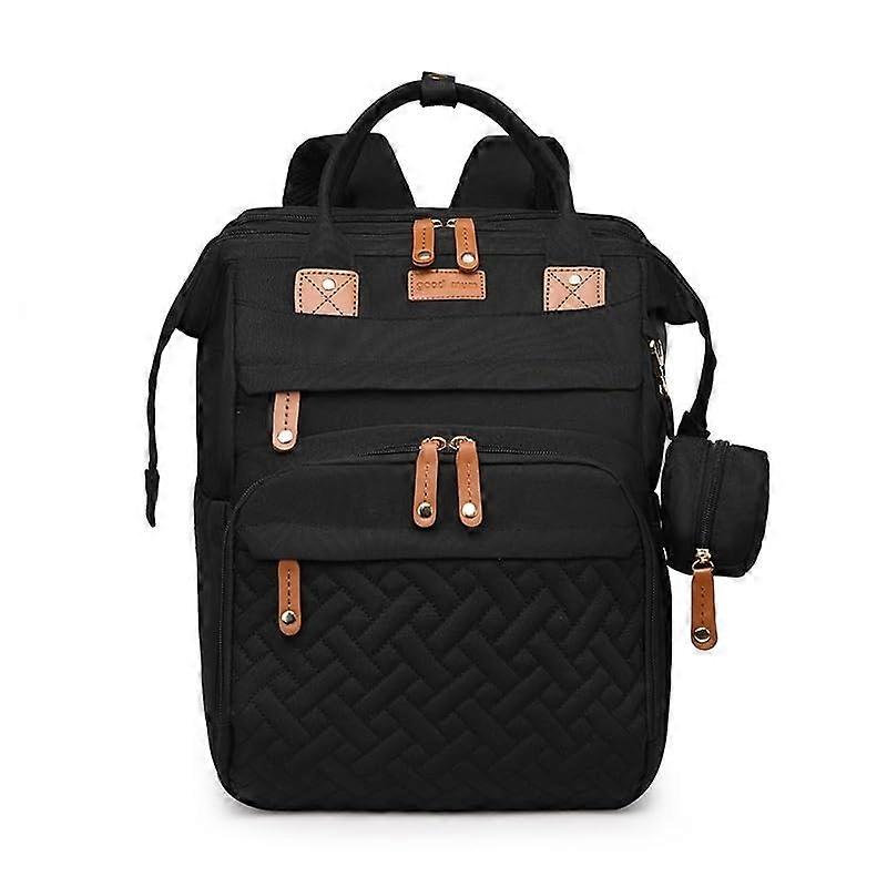Diaper Bag Backpack Waterproof Large Capacity for Parents with Insulated Pockets Stroller Straps and Multi-Functionality Black