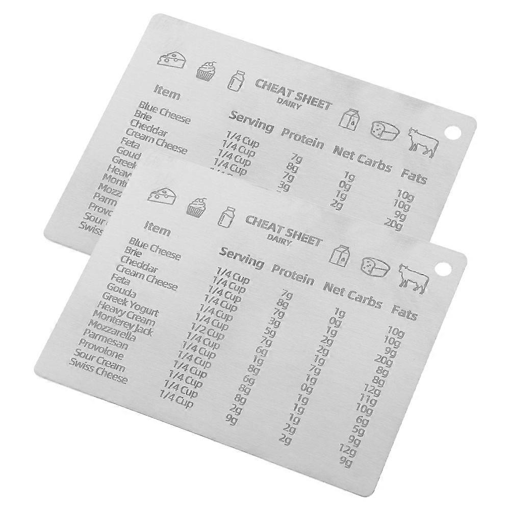 Stainless Steel Measurement Conversion Chart Magnet 11.20X8.20X0.02CM Ideal For Housewarming Gift 2Set