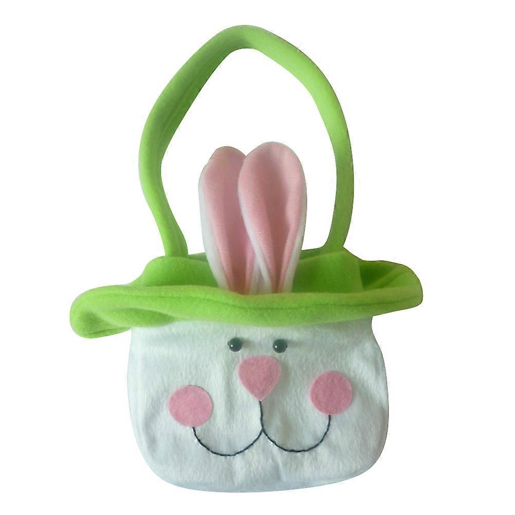 Green Rabbit Shape Candy Storage Bag For Kids Easter Parties Lightweight 20X20Cm 1Pack