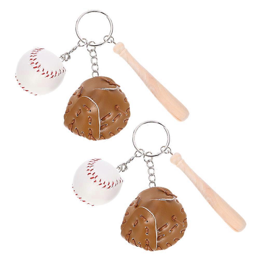 Baseball Keychain 2Pcs for Decoration Softball Keychain Bag Pendant