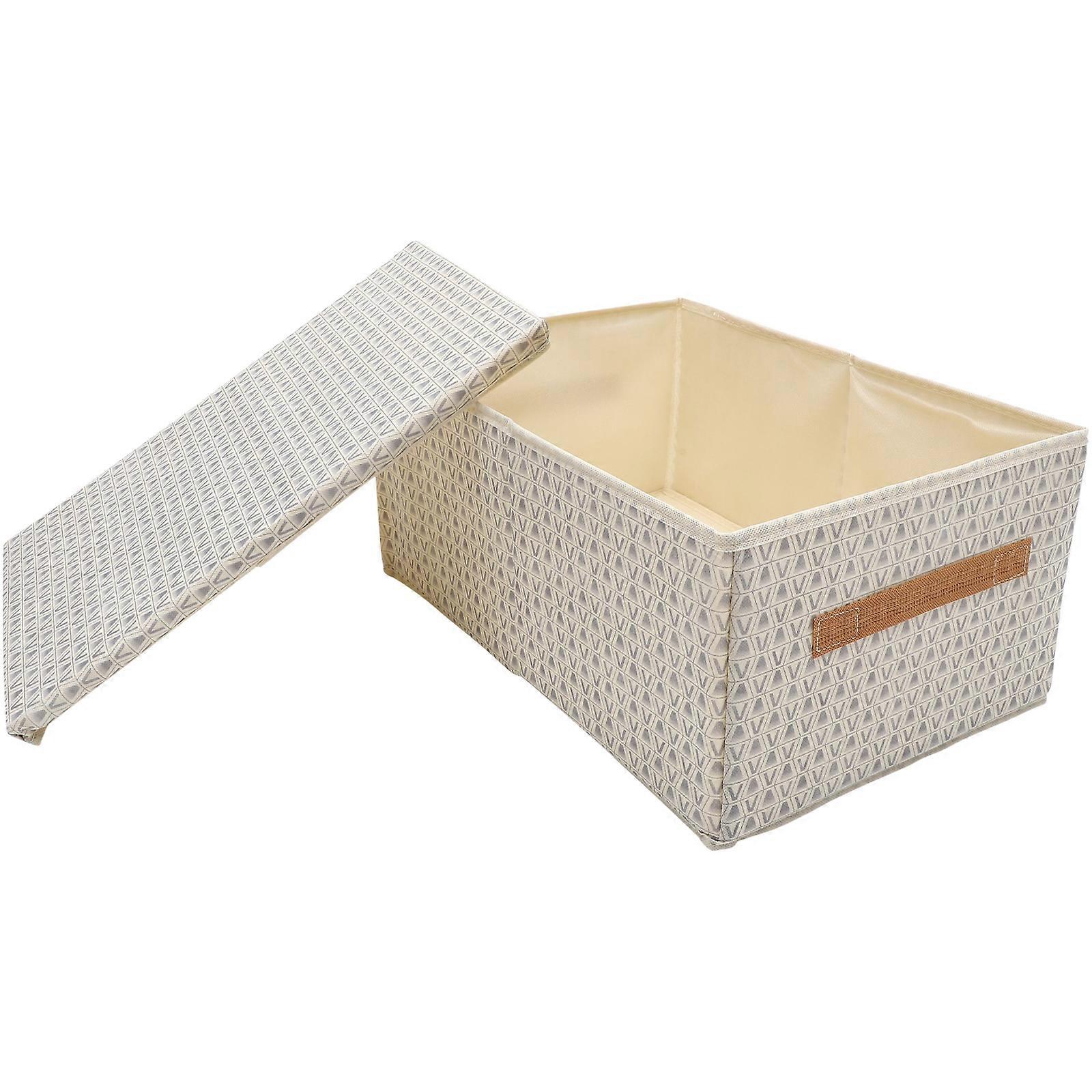 Clothes Storage Container for Bedroom Reusable Folding Storage Box Beige