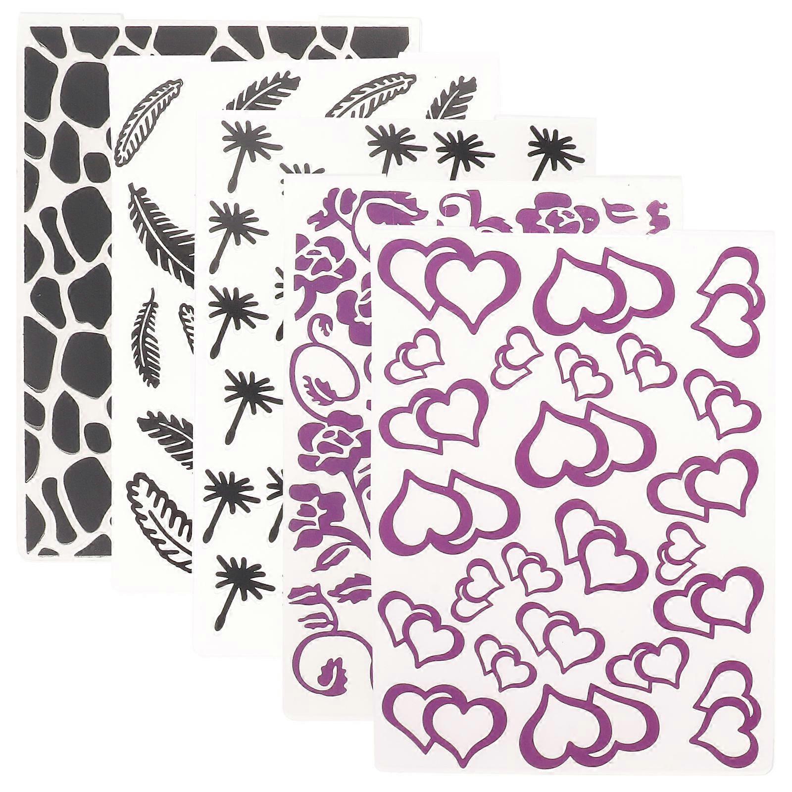Embossing Folder 5Pcs Plastic Template For Card Making Holiday Crafts Versatile Size Assorted Color Safe Material