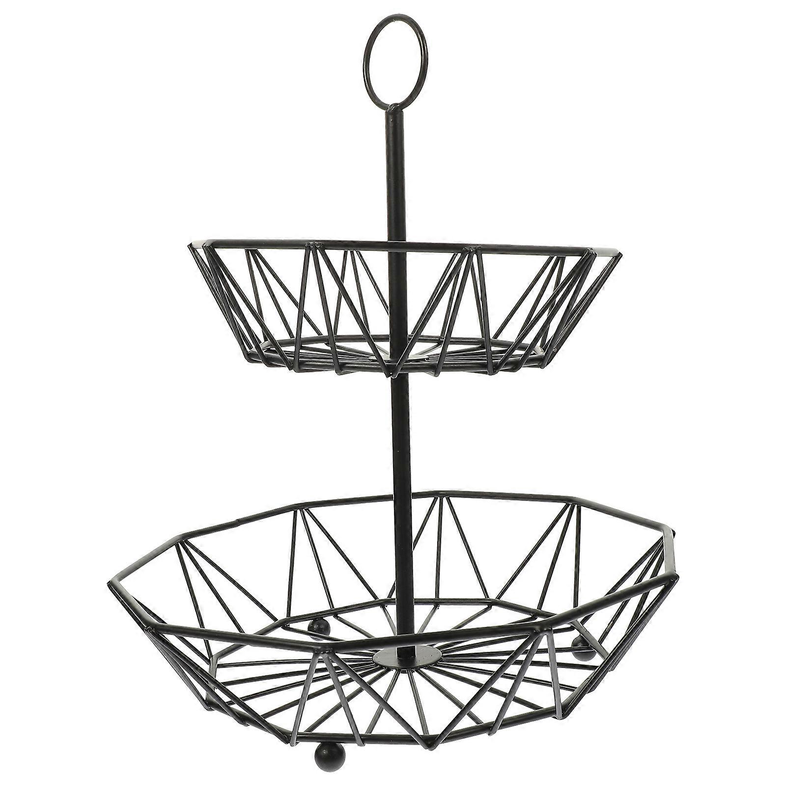 Hexagonal Multi-Layer Fruit Display Tray For Party Snacks Serving 28X24cm 1Set