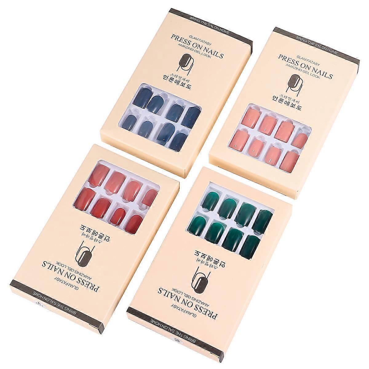 Fingernail Decals 4 Sets Assorted Color Fashion Style For Daily Use Manicure Tool