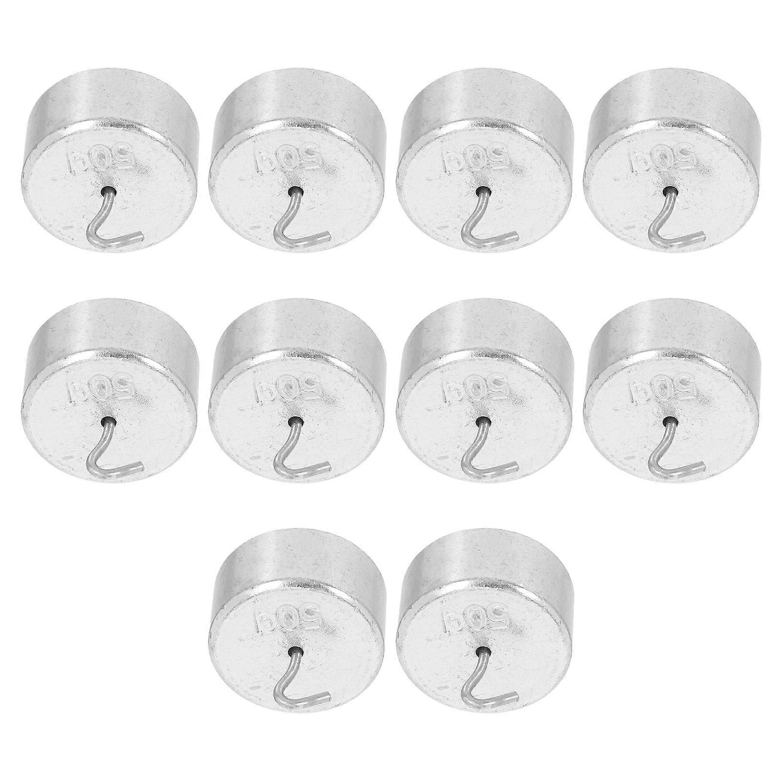 10pcs Metal Calibration Weights Set for Home Use Silver Iron Double Hook 50g Each Accurate Measurement