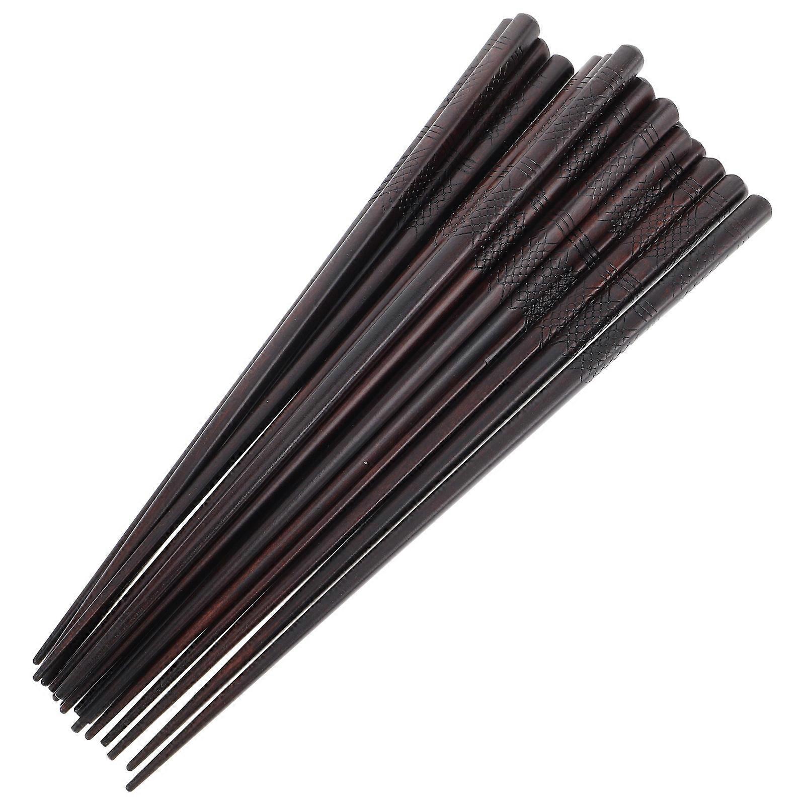 調理と食事のためのライトブラウンの木製箸食器洗い機対応耐熱10ペアエクストラロング