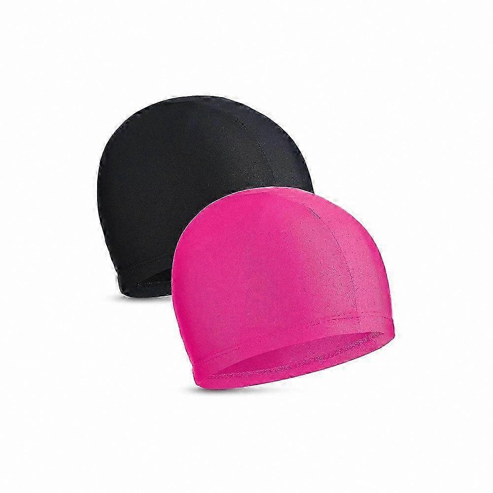 2-Pack Soft Elastic Swim Caps for Comfortable Fit