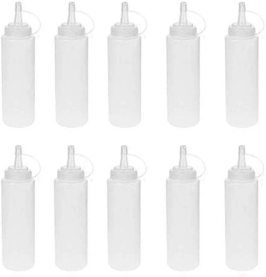 10 Pieces Clear Plastic Squeeze Bottles 8oz 240ml for Toiletries Travel Refillable