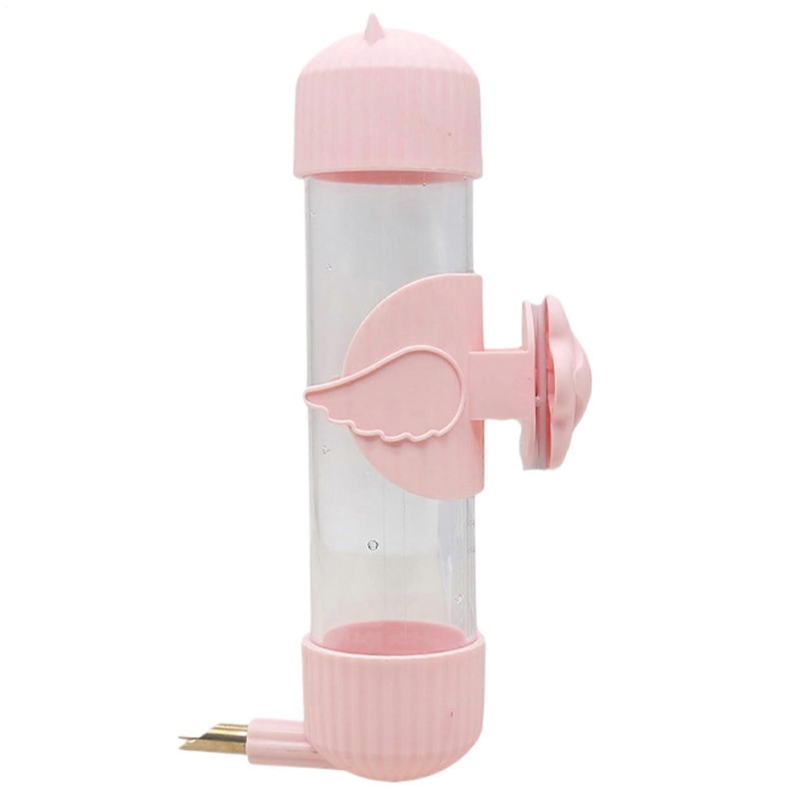 Automatic Bird Water Feeder, Drinking Bottle for Pets, Compact Hydration Dispenser for Small Birds, Pink
