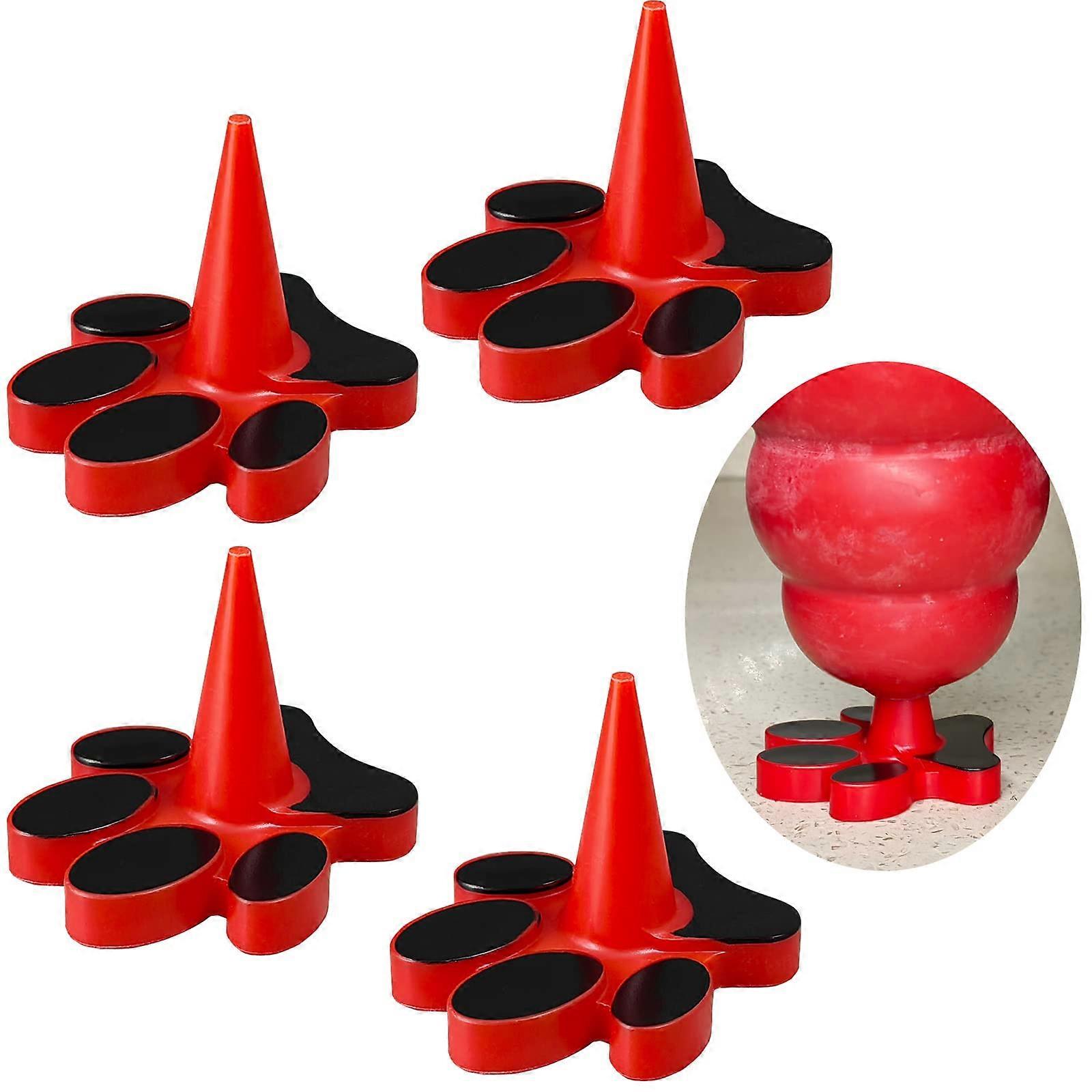Dog Toy Holder Stopper Compatible with Kong Classic Sizes XS to XXL, Only Plastic Paw Plug Included, Red, 4 Pack