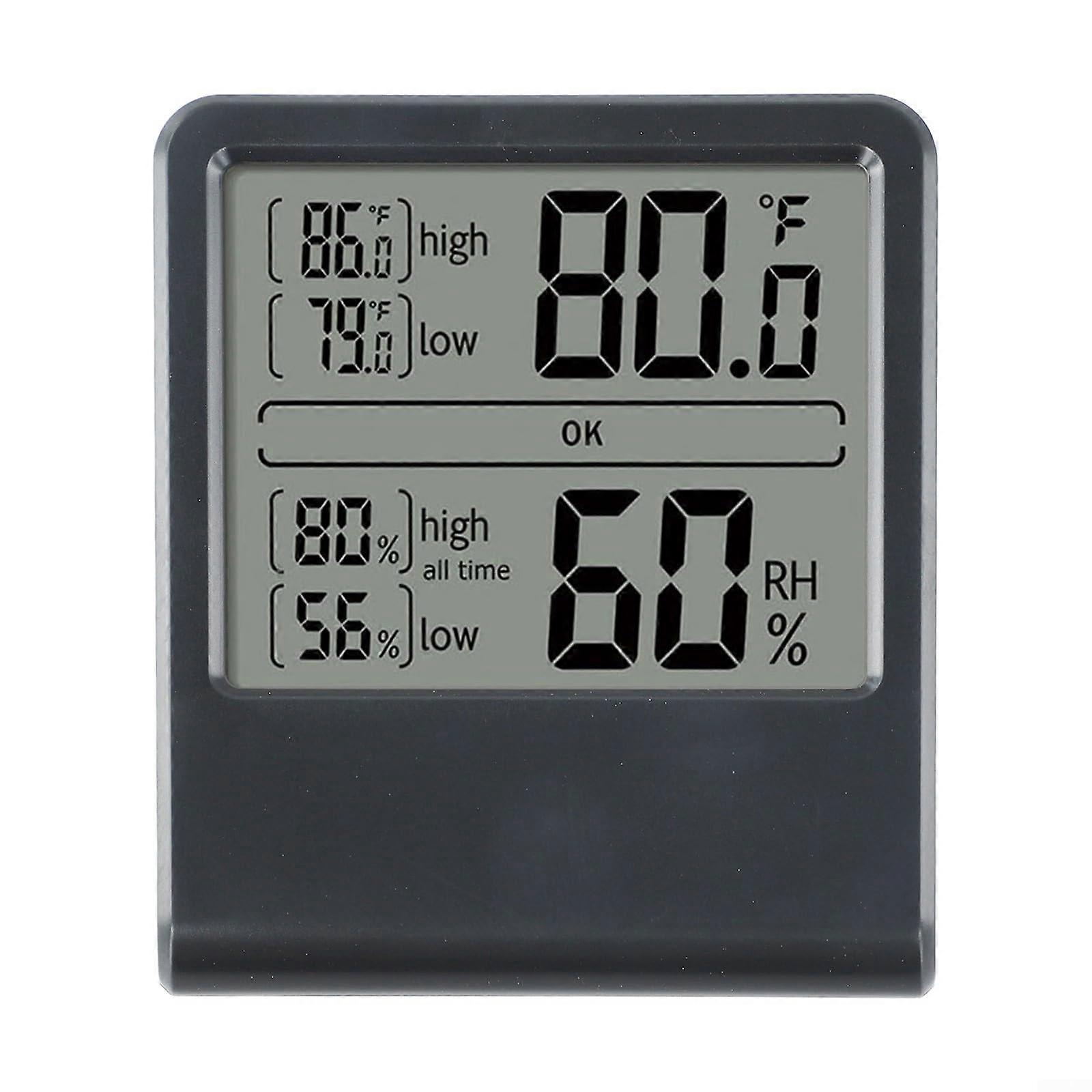 Temperature and Humidity Monitor MC06Y English Black with Compact Design and Magnetic Bracket for Indoor Climate Control
