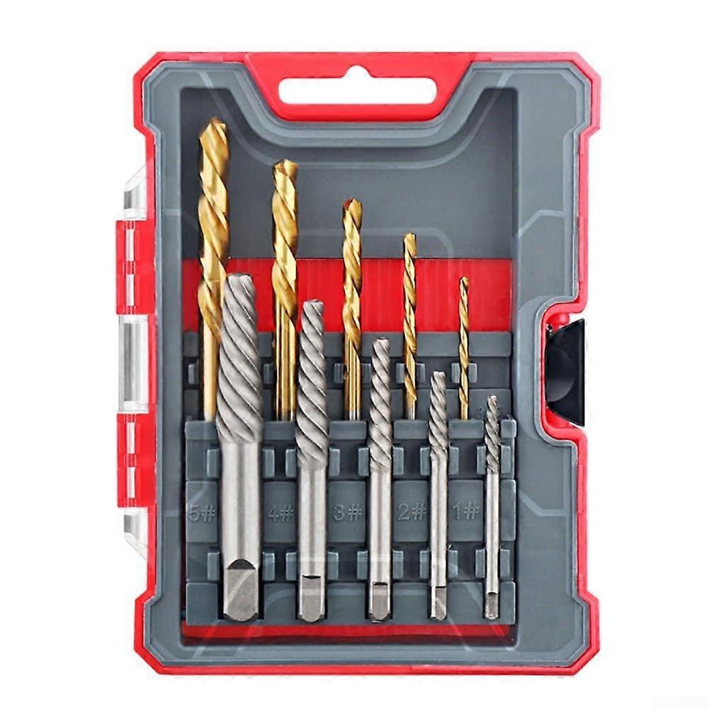 Screw Remover Tool Set Spiral Flute Design With HSS Drill Bits 10-Piece Set