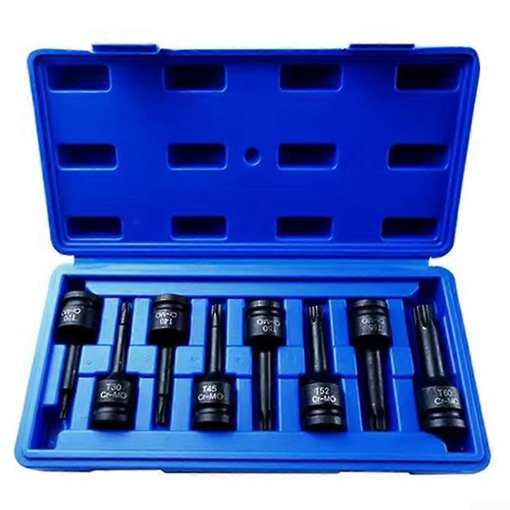 Compact 8piece Tshaped hex key tool set, essential for car and maintenance