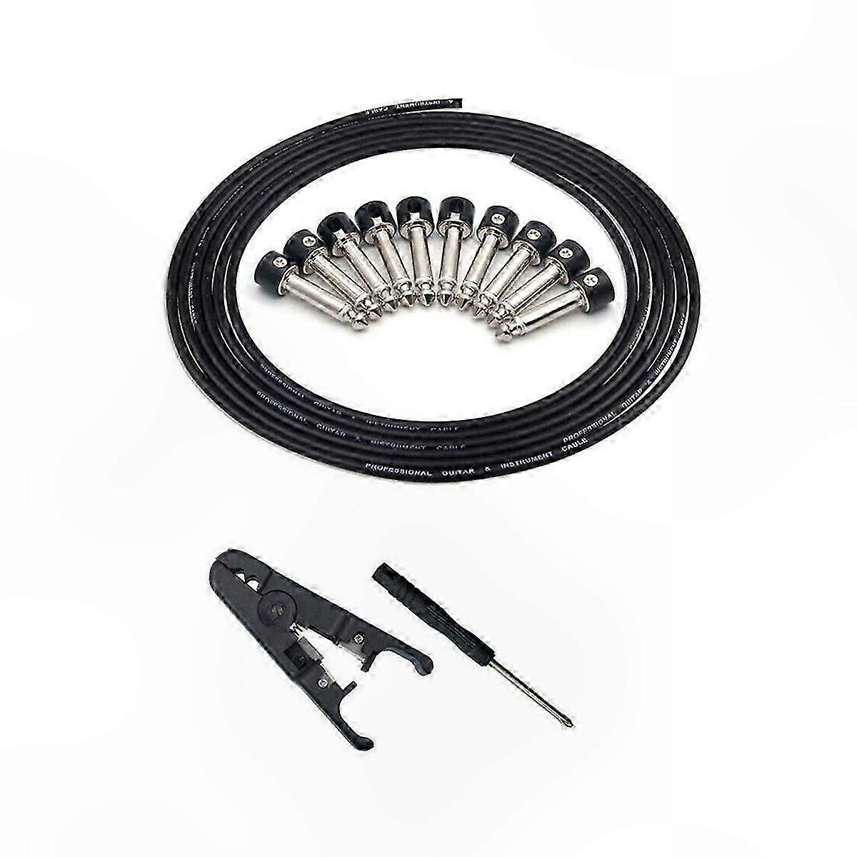 DIY Guitar Pedal Patch Cable Kit with Solderless Connectors for Custom Guitar Cables