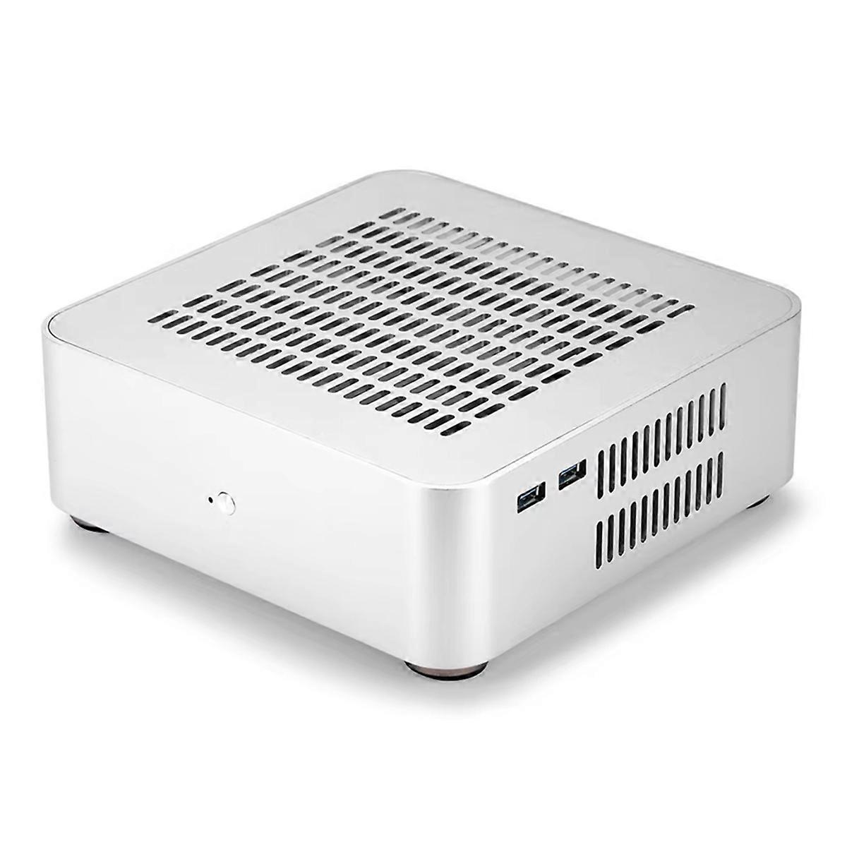 All Aluminum Chassis Mini HTPC Case with 8Pin Power Supply PSU White