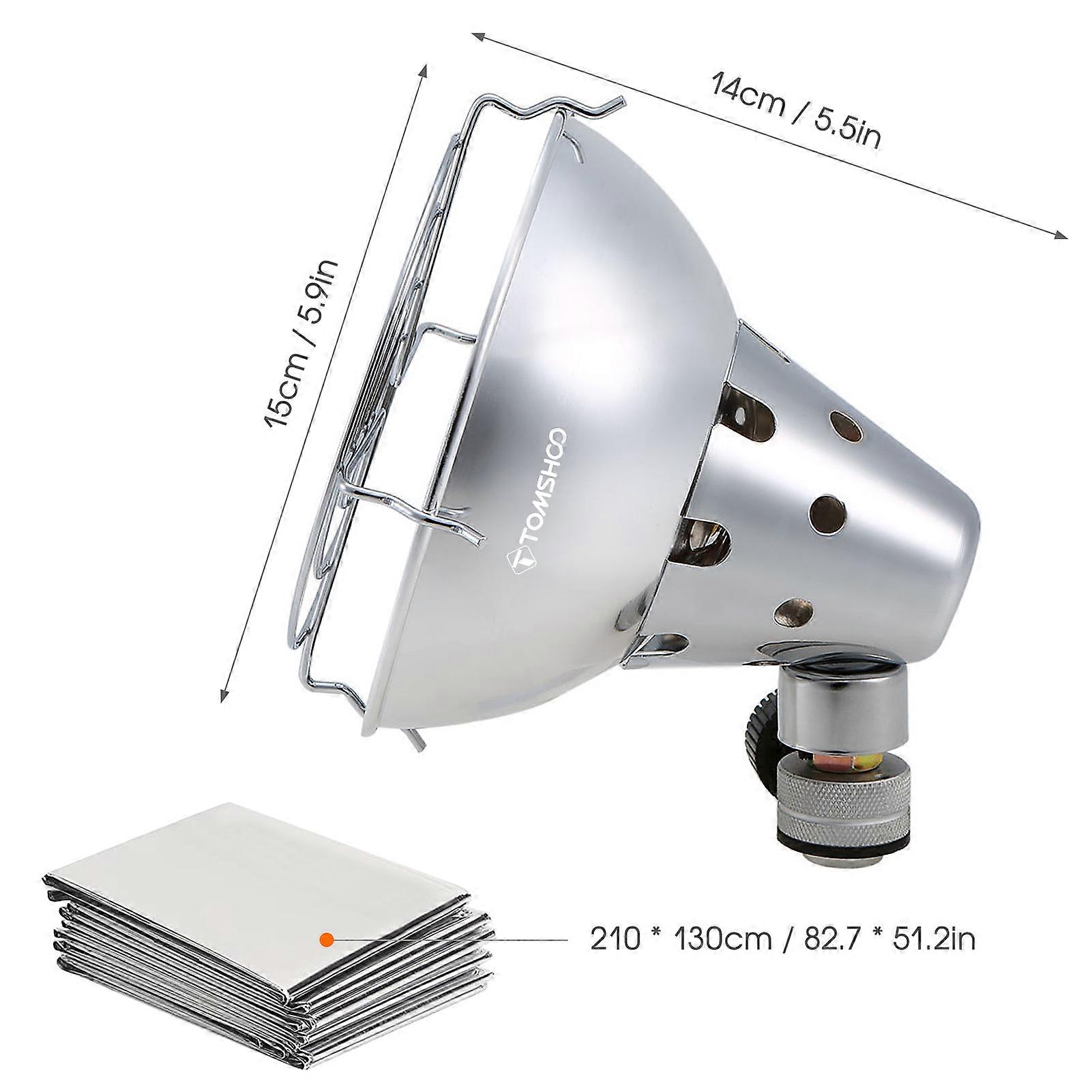 TOMSHOO Portable Gas Heater with Emergency Blanket and 4 Clips Camping Heater Warmer Heating Stove Outdoor Emergency Survival Kit