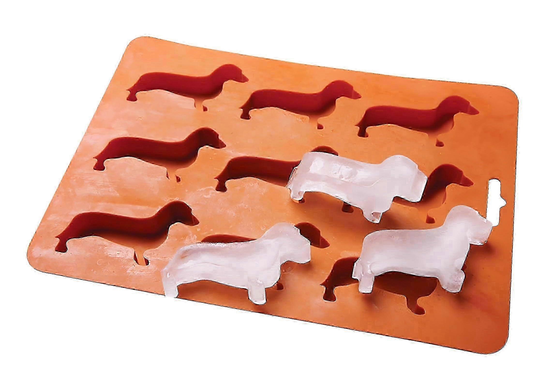 Silicone Ice Cube Tray for Dachshund Lovers - Fun Wiener Dog Shaped Ice Molds with Tray