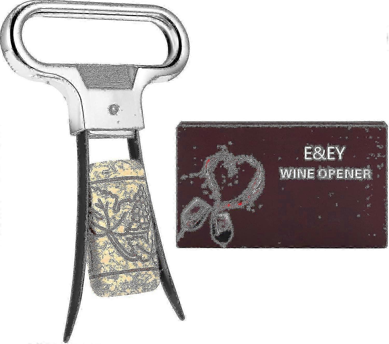 Premium Wine Bottle Opener with Two-Prong Corkscrew for Easy Cork Removal