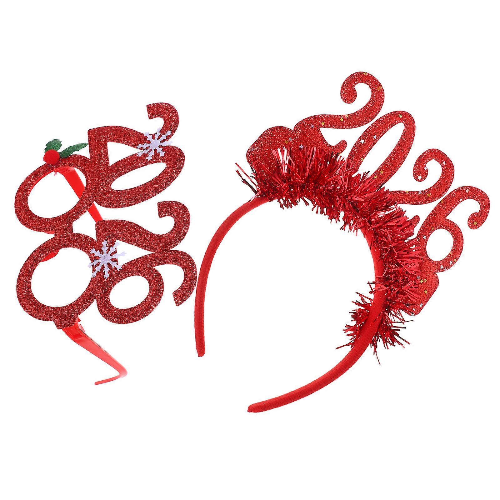 Red Fabric New Year's Eve Party Headband for Decoration Comfortable Versatile Reusable Size 1 Set