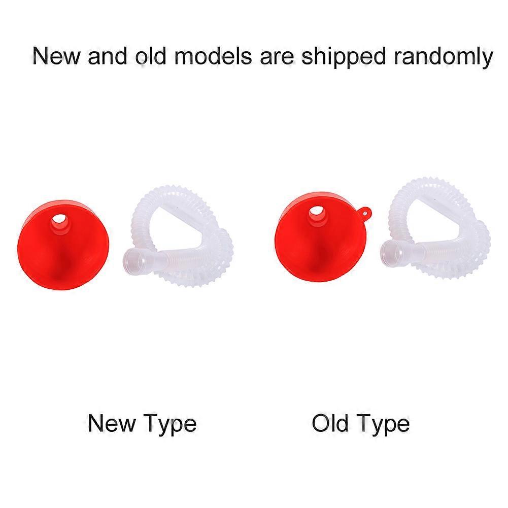 Universal 8cm Red Plastic Funnel with 56cm Clear Soft Pipe Spout