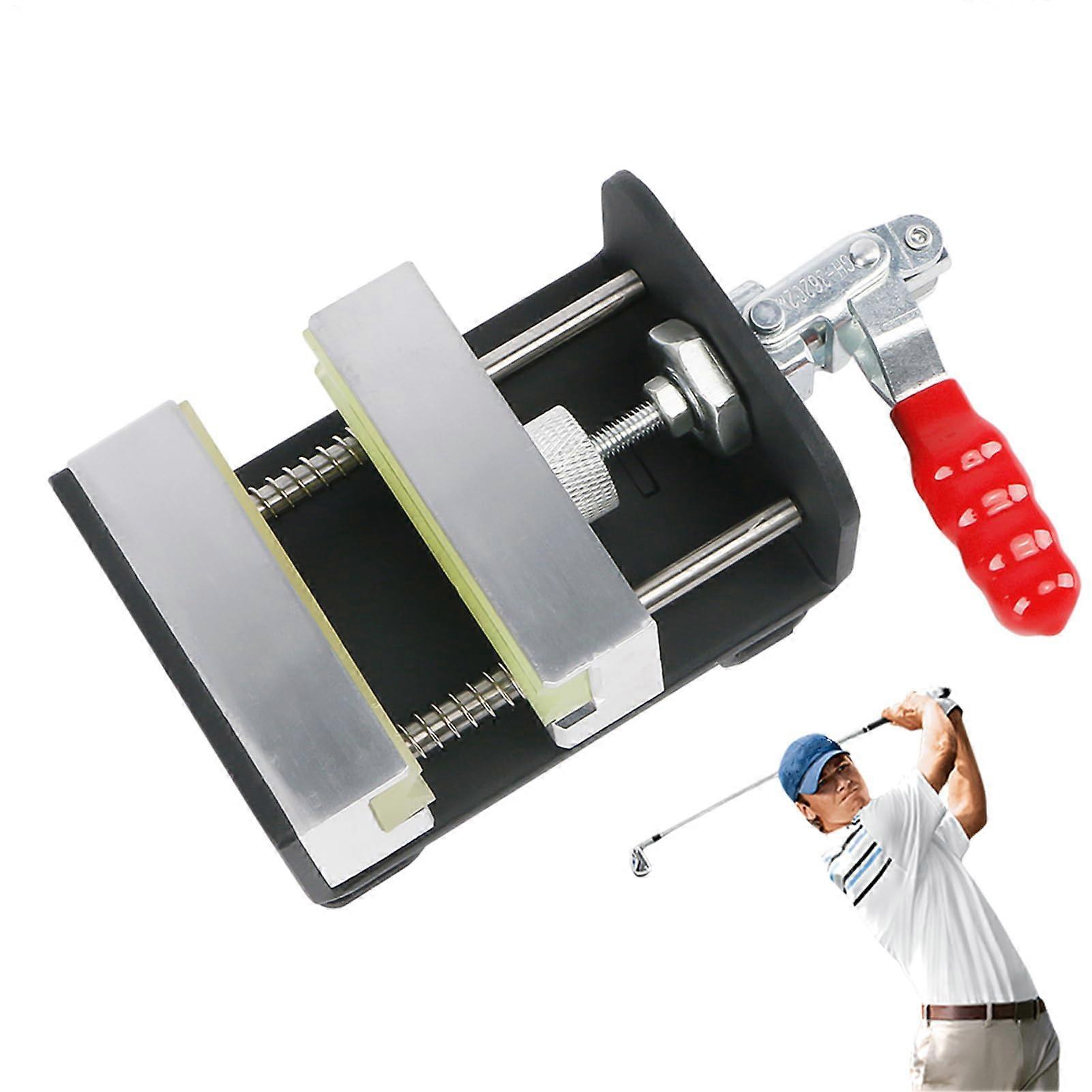 Golf Club Vise Clamp Anti Slip Golf Grip Retainer, Rubber Non Marking Channel Block