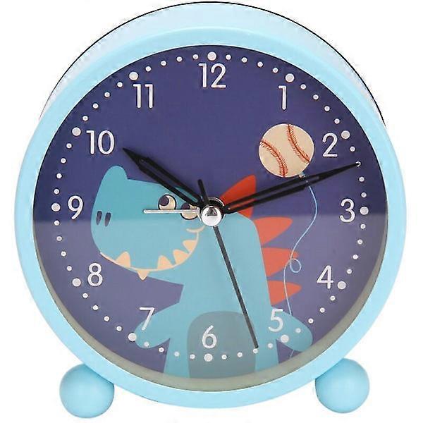 Kids Alarm Clock with Night Light, Analog Alarm Clock for Children, Clock with Snooze Function for Bedroom, Compact Non-Ticking Blue