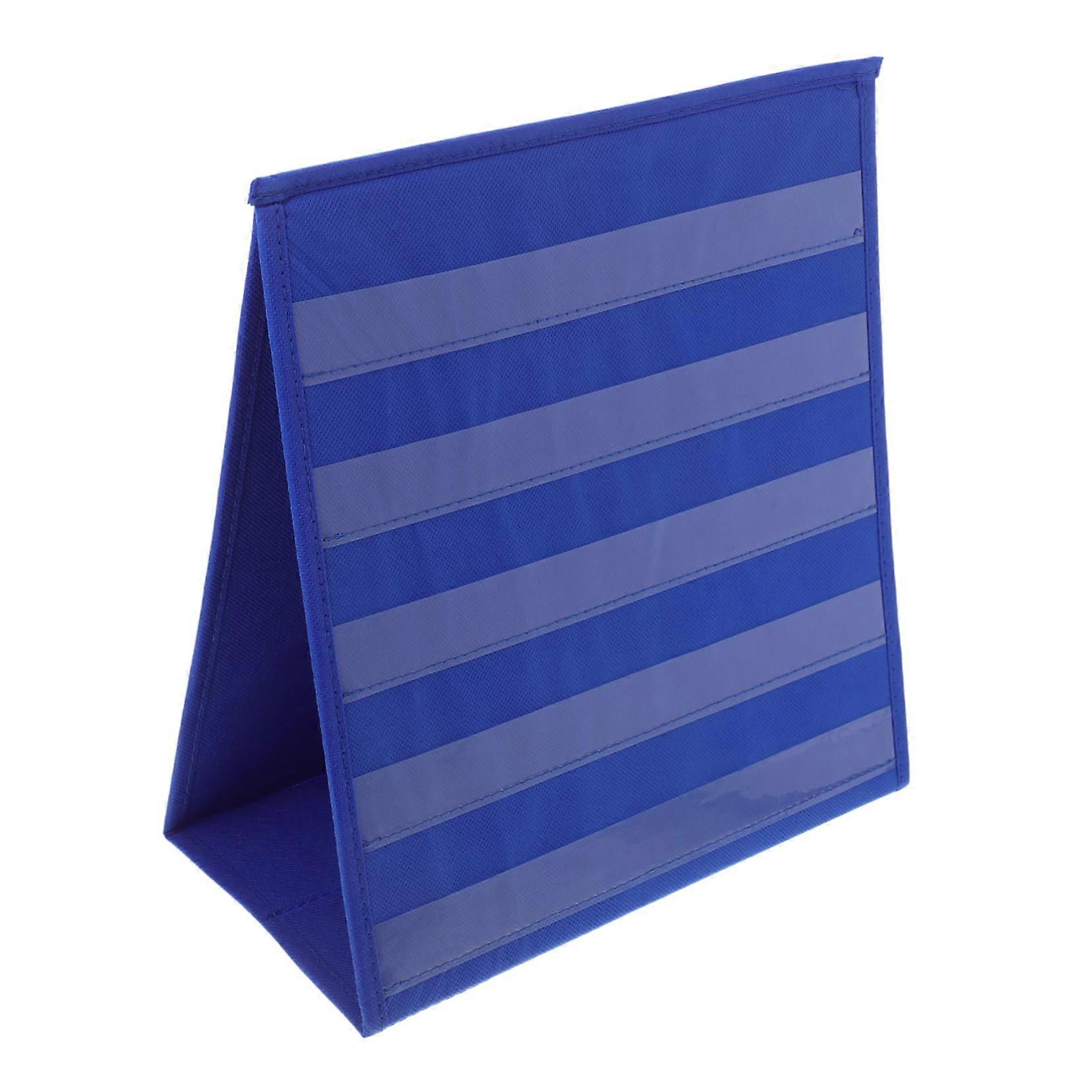 Desktop Pocket Chart Holder - Double-Sided Triangular Display Stand For Classroom/Office, Notes And Card Display