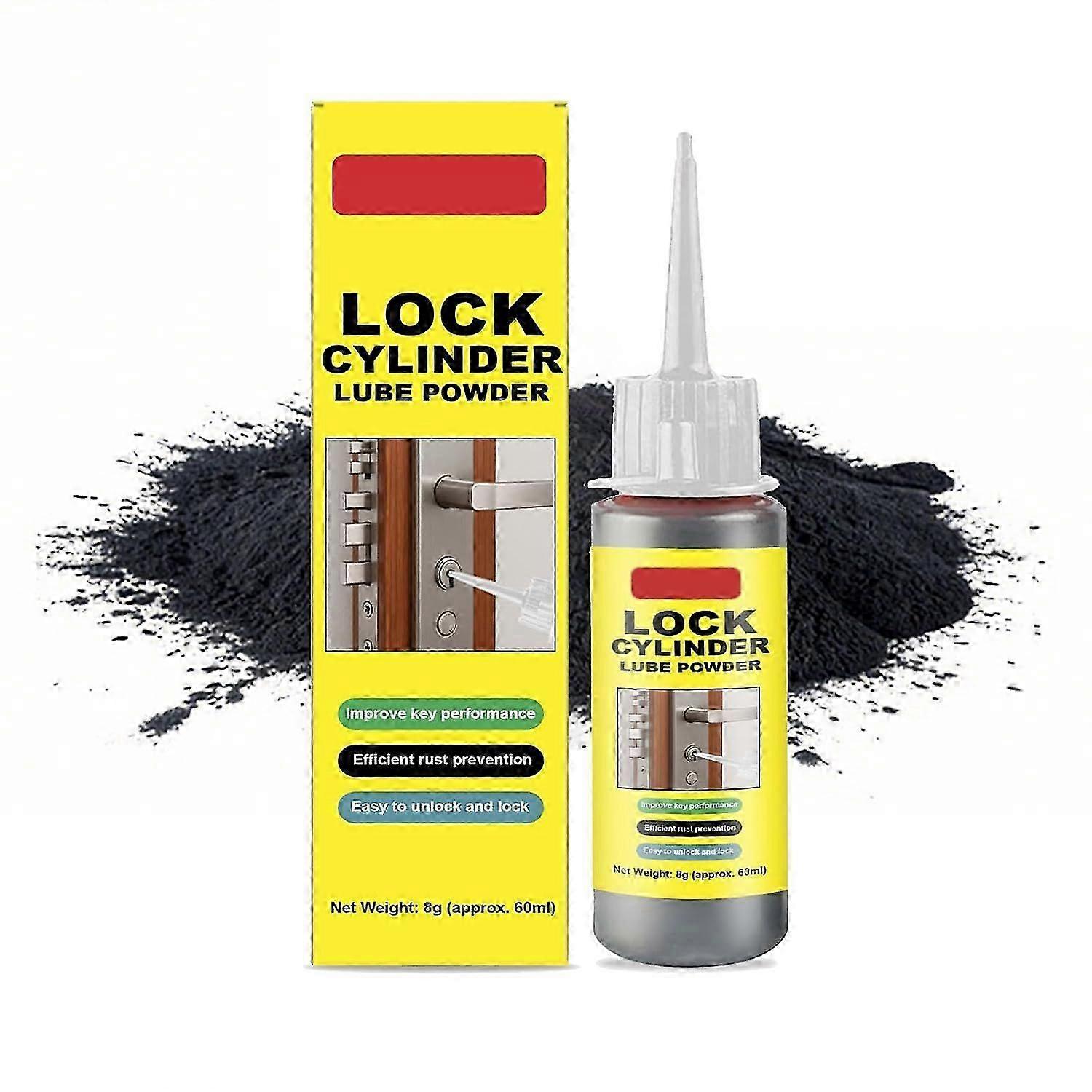 Graphite Lubricant - Natural Graphite Powder for Locks, Dry Lubricant Spray for Fix Sticking Keys&Smooth Rotation, Keys Maintenance Supplies for Beari