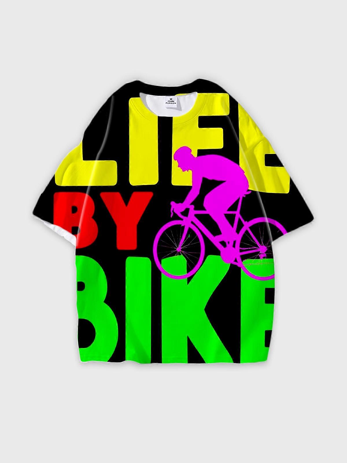 T-Shirt Short Sleeve Round Neck, Summer Casual Loose Graphic Tee, Unisex Pattern V3508