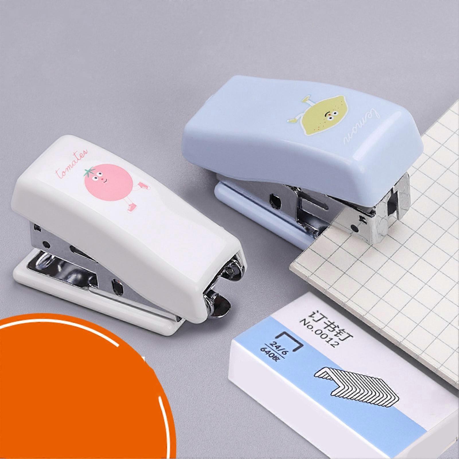 Mini Stapler Set with 640 Staples Portable Small Plastic Office Use