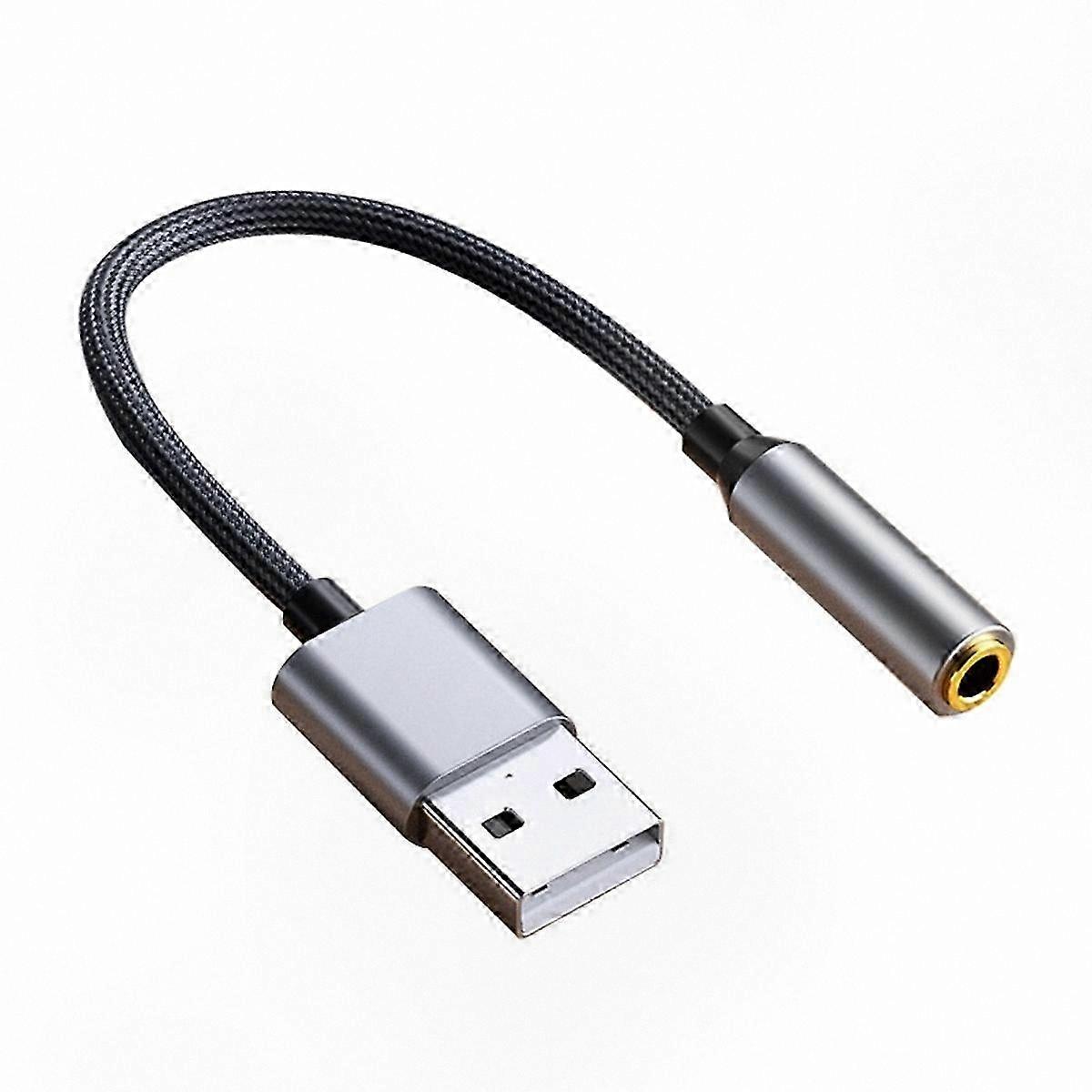 3.5mm to USB Audio Adapter External Sound Card for PC and Laptop Headset Converter