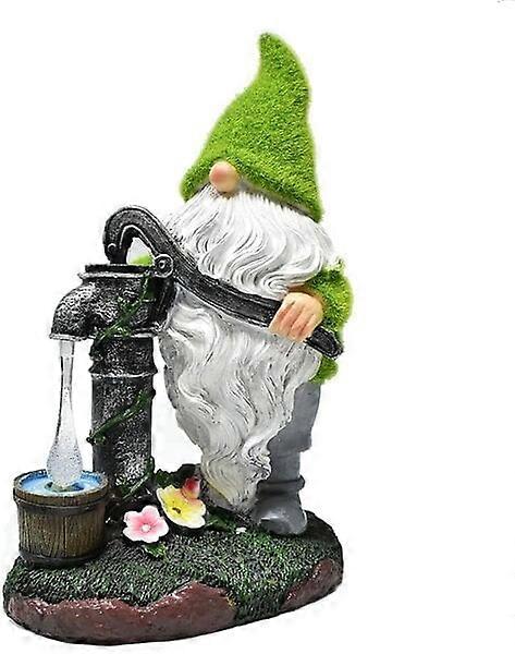 Solar garden statue with moss pattern, automatically lights up at dusk