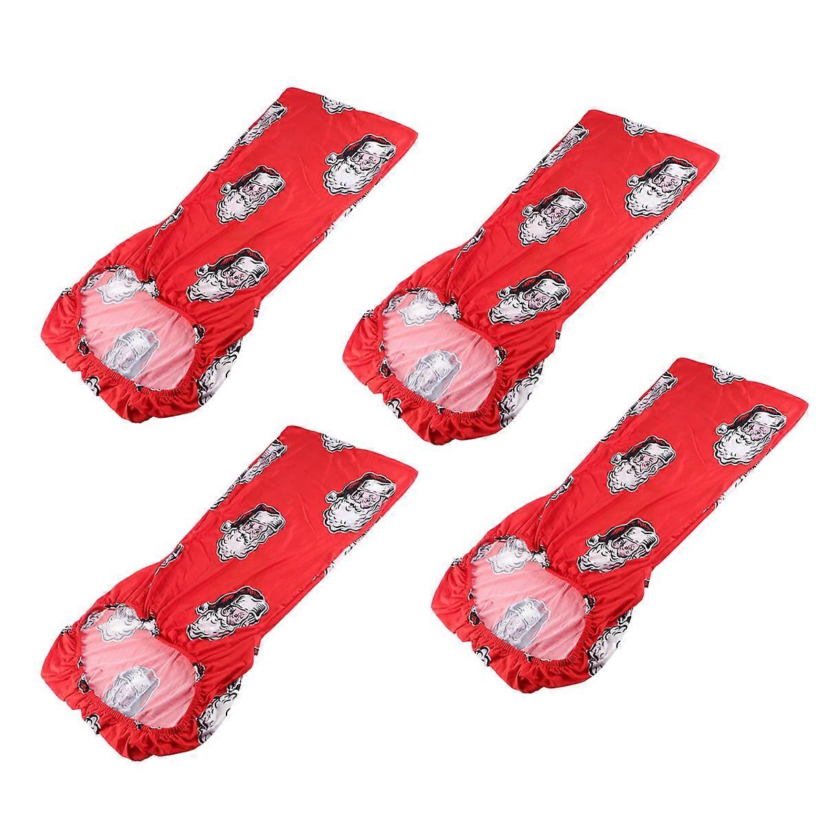 Dining Room Chair Seat Covers Stretchable Polyester Spandex 4Pcs