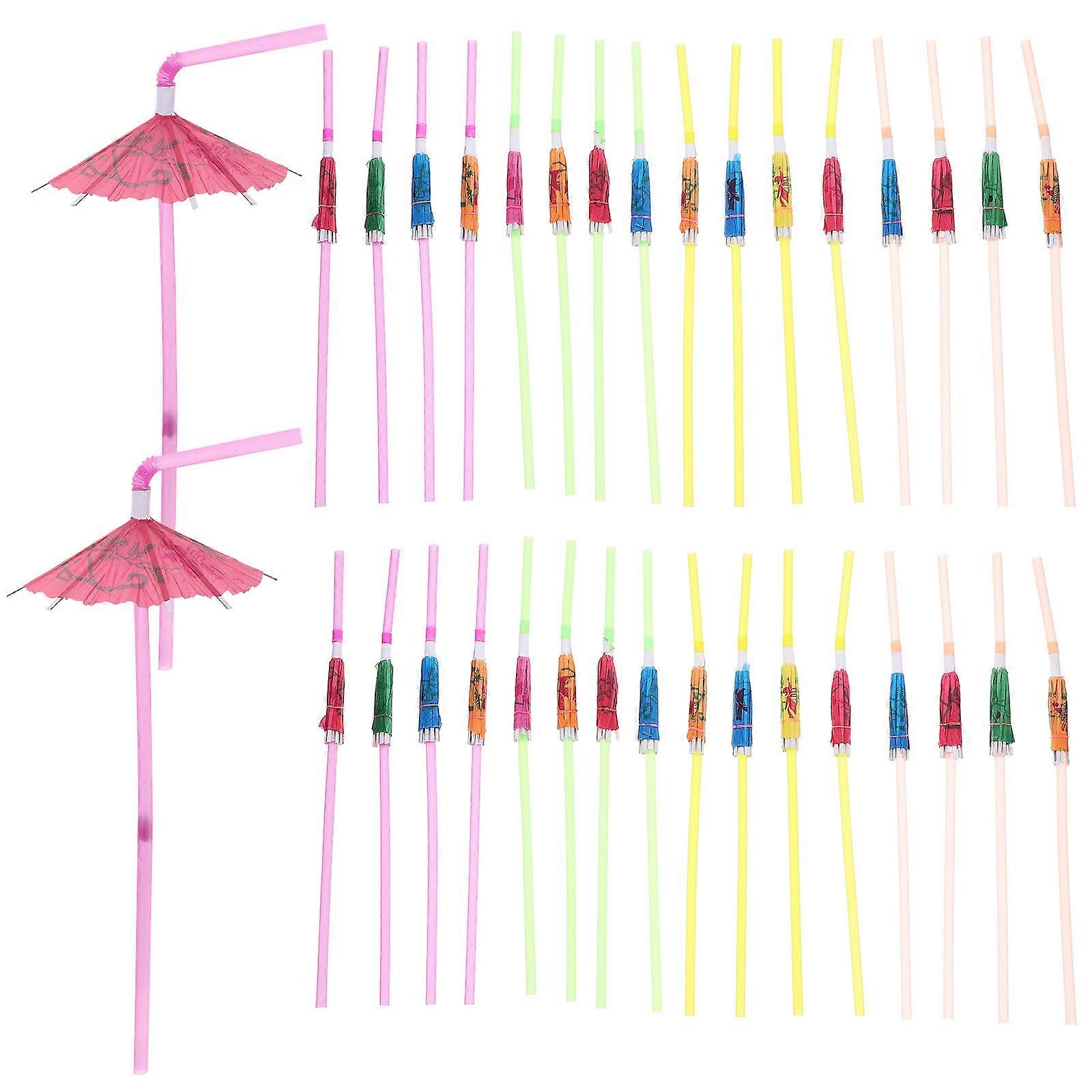 100pcs Flower Drinking Straws Colored Single Use Straws