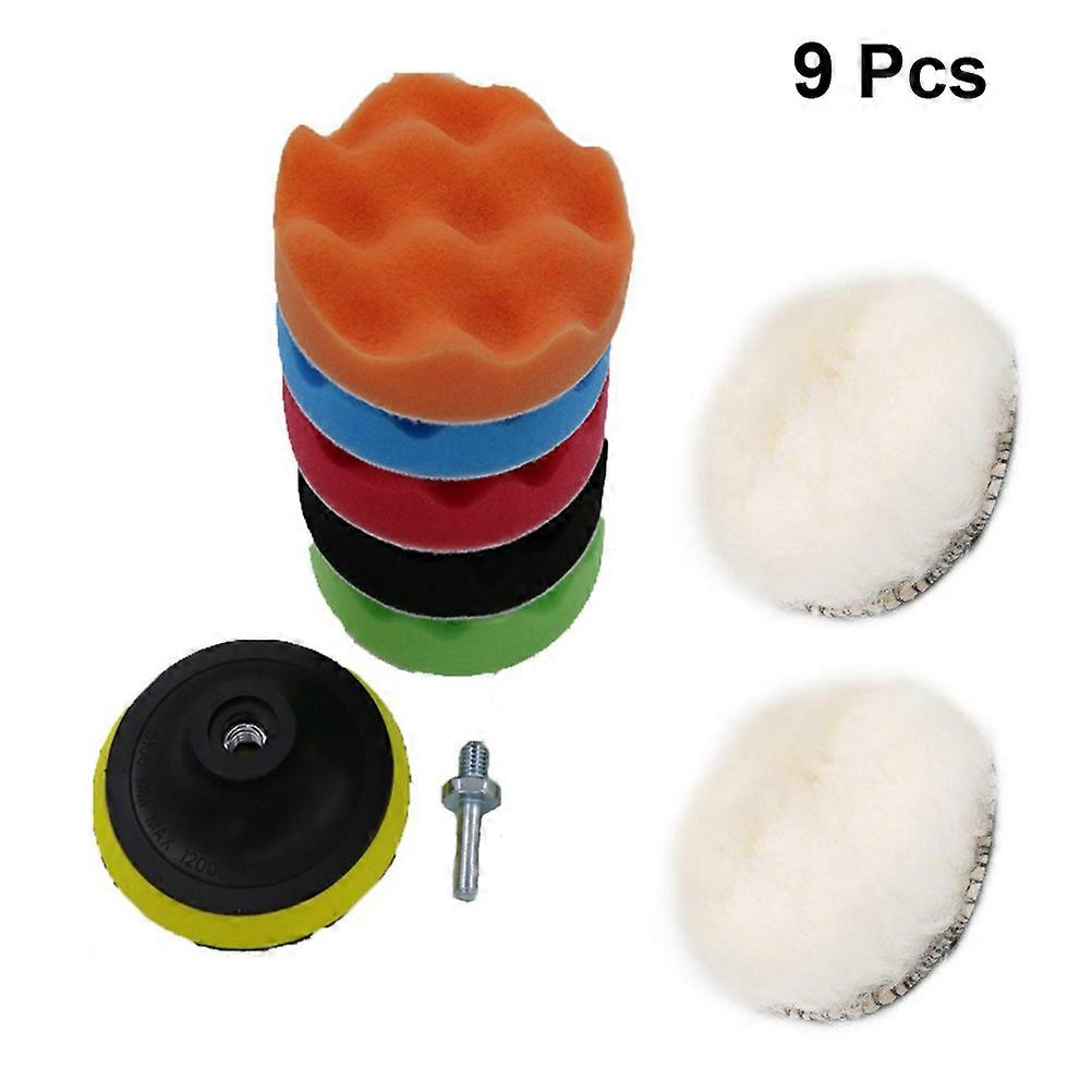 9pcs Wave Polishing Pads For Car Waxing Buffing And Sealing For Detailing And Surface Finishing