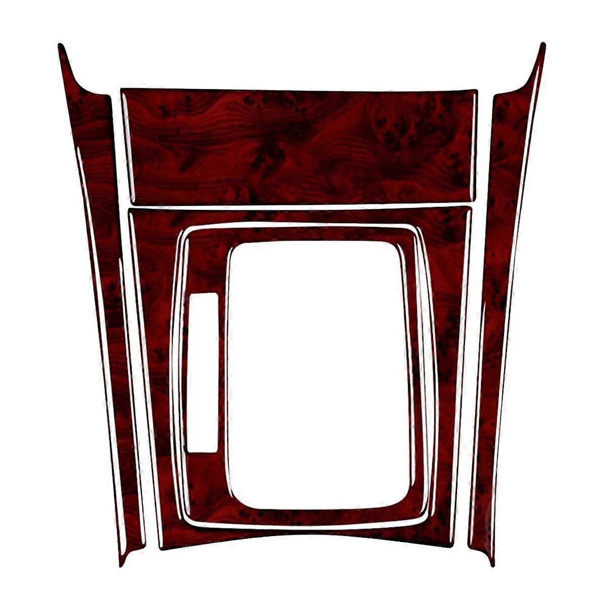 Gear Shift Panel Cover Kit Red Wood Grain for C-Class W204 2007-13