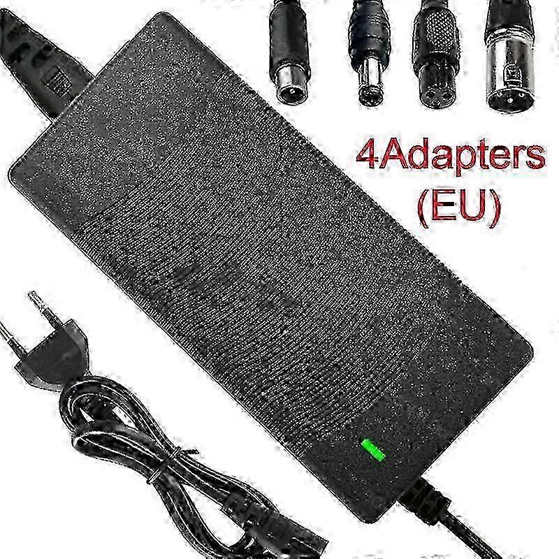 Universelles Lithium-Batterieladegerät 42V 2A für Laufräder E-Bikes Elektroroller mit 5 Anschlüssen Adapter Netzteil